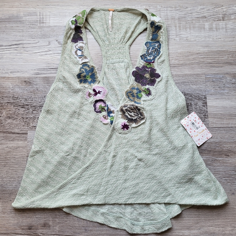 NWT Free People Embroidered Floral Tank Top Size XS